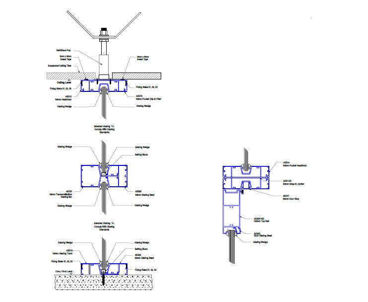 E64-07 64mm Transom Glazing Section